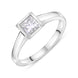 18ct White Gold 0.89ct Diamond Princess Cut Solitaire Ring - Size P