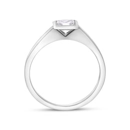 18ct White Gold 0.89ct Diamond Princess Cut Solitaire Ring - Size P