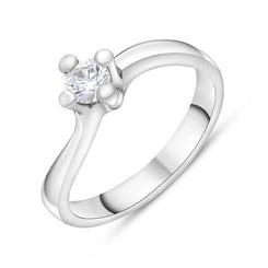 18ct White Gold 0.22ct Diamond Solitaire Ring