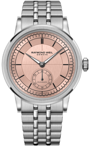 Raymond Weil Watch Millesime Automatic Small Seconds Salmon Dial Bracelet 2130-ST-80001
