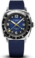 Duckworth Prestex Watch Rivington GMT Blue Fume Blue Rubber D489-03-DR