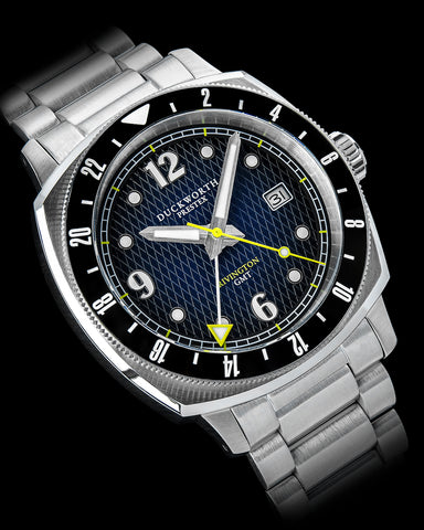 Duckworth Prestex Rivington GMT Blue Fume Steel Bracelet Watch