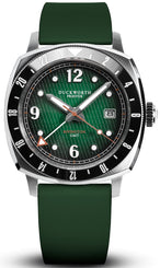 Duckworth Prestex Watch Rivington GMT Green Fume Green Rubber D489-04-ER