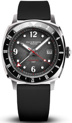 Duckworth Prestex Watch Rivington GMT Black Grey Fume Black Rubber D489-01-AR