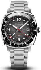 Duckworth Prestex Watch Rivington GMT Black Grey Fume Steel Bracelet D489-01-ST