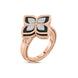 Roberto Coin Princess Flower 18ct Rose Gold Diamond Black Jade Ring ADV888RI1837 RW