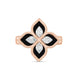 Roberto Coin Princess Flower 18ct Rose Gold Diamond Black Jade Ring ADV888RI1837 RW top