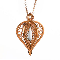 Rose Gold Vermeil Bauxite Flore Filigree Small Necklace P2338C