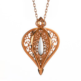 Rose Gold Vermeil Bauxite Flore Filigree Small Necklace P2338C