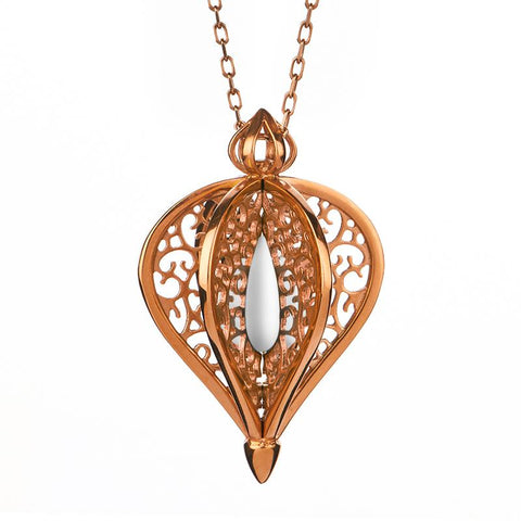 Rose Gold Vermeil Bauxite Flore Filigree Small Necklace P2338C