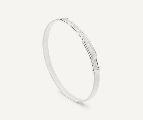 Marco Bicego Masai 18ct White Gold Coil 0.50ct Diamond Bangle