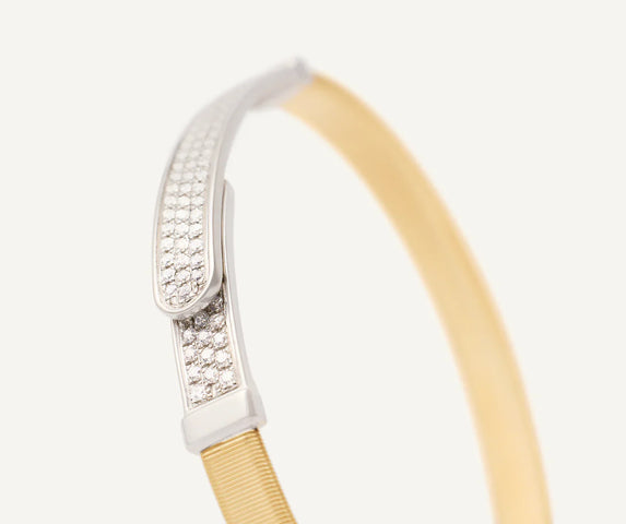 Marco Bicego Masai 18ct Yellow Gold Coil 0.50ct Diamond Bangle