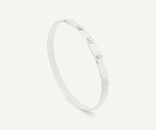 Marco Bicego Masai 18ct White Gold Coil 0.09ct Diamond Bangle