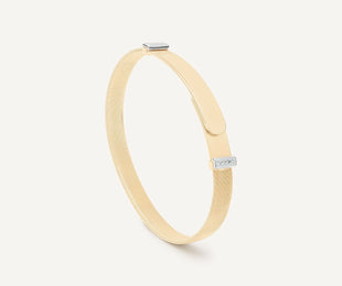 Marco Bicego Masai 18ct Yellow Gold Coil 0.08ct Diamond Bangle