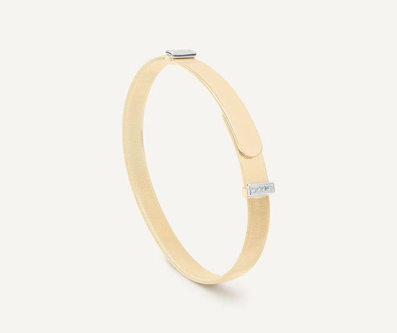 Marco Bicego Masai 18ct Yellow Gold Coil 0.08ct Diamond Bangle