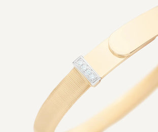 Marco Bicego Masai 18ct Yellow Gold Coil 0.08ct Diamond Bangle