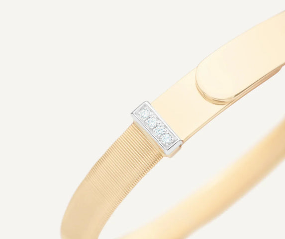 Marco Bicego Masai 18ct Yellow Gold Coil 0.08ct Diamond Bangle
