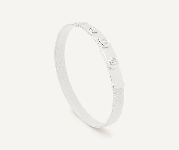 Marco Bicego Masai 18ct White Gold Coil 0.21ct Diamond Bangle