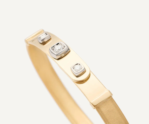 Marco Bicego Masai 18ct Yellow Gold Coil  0.21ct Diamond Bangle