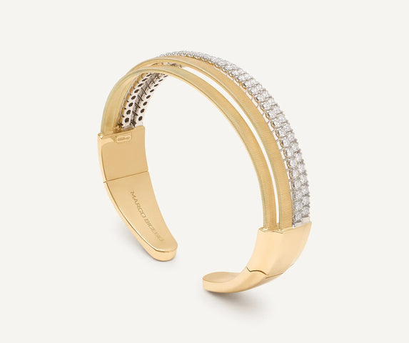 Marco Bicego Masai 18ct Yellow Gold Coil 1.85ct Diamond Bangle
