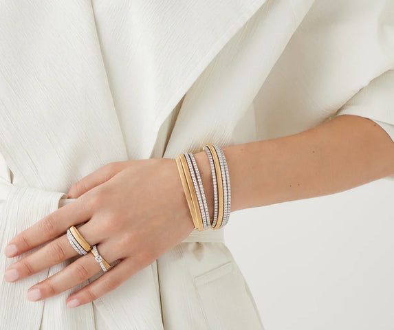 Marco Bicego Masai 18ct Yellow Gold Coil 2.83ct Diamond Bangle