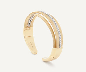 Marco Bicego Masai 18ct Yellow Gold Coil 0.95ct Diamond Bangle