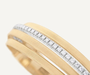 Marco Bicego Masai 18ct Yellow Gold Coil 0.95ct Diamond Bangle