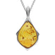 Sterling Silver Amber Teardrop Necklace, P2171.