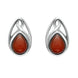 Sterling Silver Carnelian Pear Shaped Celtic Stud Earrings E973
