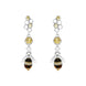 Sterling Silver Yellow Gold Vermeil Amber Bee and Honeycomb Earrings, E2464.