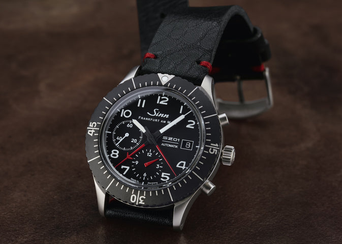 Sinn 156.1 Vintage Black With Red Seam Watch