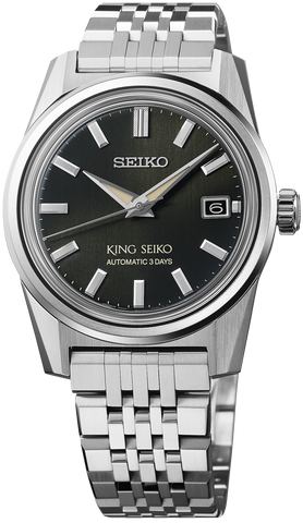 King Seiko Watch KSK Olive Suede 6R 3 Day Power Reserve SPB391J1