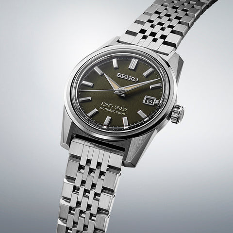 King Seiko KSK Olive Suede 6R 3 Day Power Reserve