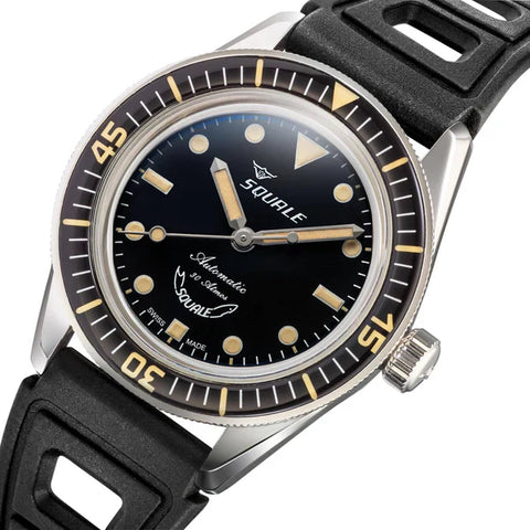 Squale SUB-37 Legend Black Dial Rubber Strap