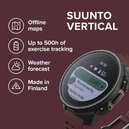 Suunto Watch Vertical Black Ruby Stainless Steel
