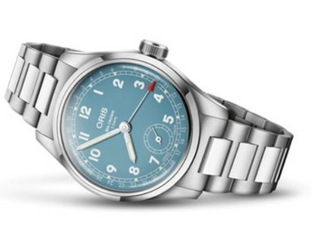 Oris Big Crown Pointer Date Calibre 473 Teal Blue Watch with steel bracelet, steel case