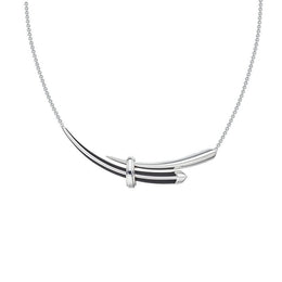 Shaun Leane Sabre Deco Sterling Silver Ceramic Horizontal Necklace, SA079.SSBKNOS.