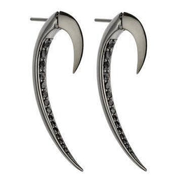 Shaun Leane Hook Sterling Silver Black Rhodium Black Spinel Earrings HT008.BRBKEOS.