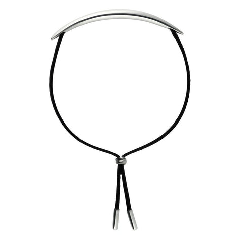 Shaun Leane Quill Sterling Silver Leather Bracelet. QU009.SSNABOS.