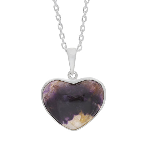 Silver Blue John Unique Heart Pendant