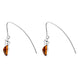 Sterling Silver Amber Bee Small Hook Earrings, E2438.