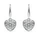 Sterling Silver Cubic Zirconia Heart Hook Drop Earrings E2025