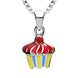 Sterling Silver NSPCC Enamel Multicoloured Cupcake Necklace,P3015C
