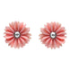 Sterling Silver Tuberose Pink Conch Daisy Stud Earrings, E2161.