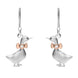 Sterling Silver Rose Gold Cubic Ziconia Goose Hook Earrings E2371