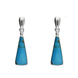Silver Turquoise Triangle Drop Earrings E145