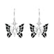 Sterling Silver Whitby Jet Butterfly Drop Earrings E1950