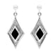 Silver Whitby Jet Diamond Shaped Drop Earrings E200
