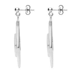 Silver Whitby Jet Diamond Shaped Drop Earrings E200