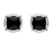 Silver Whitby Jet Fancy Cushion Stud Earrings E2125